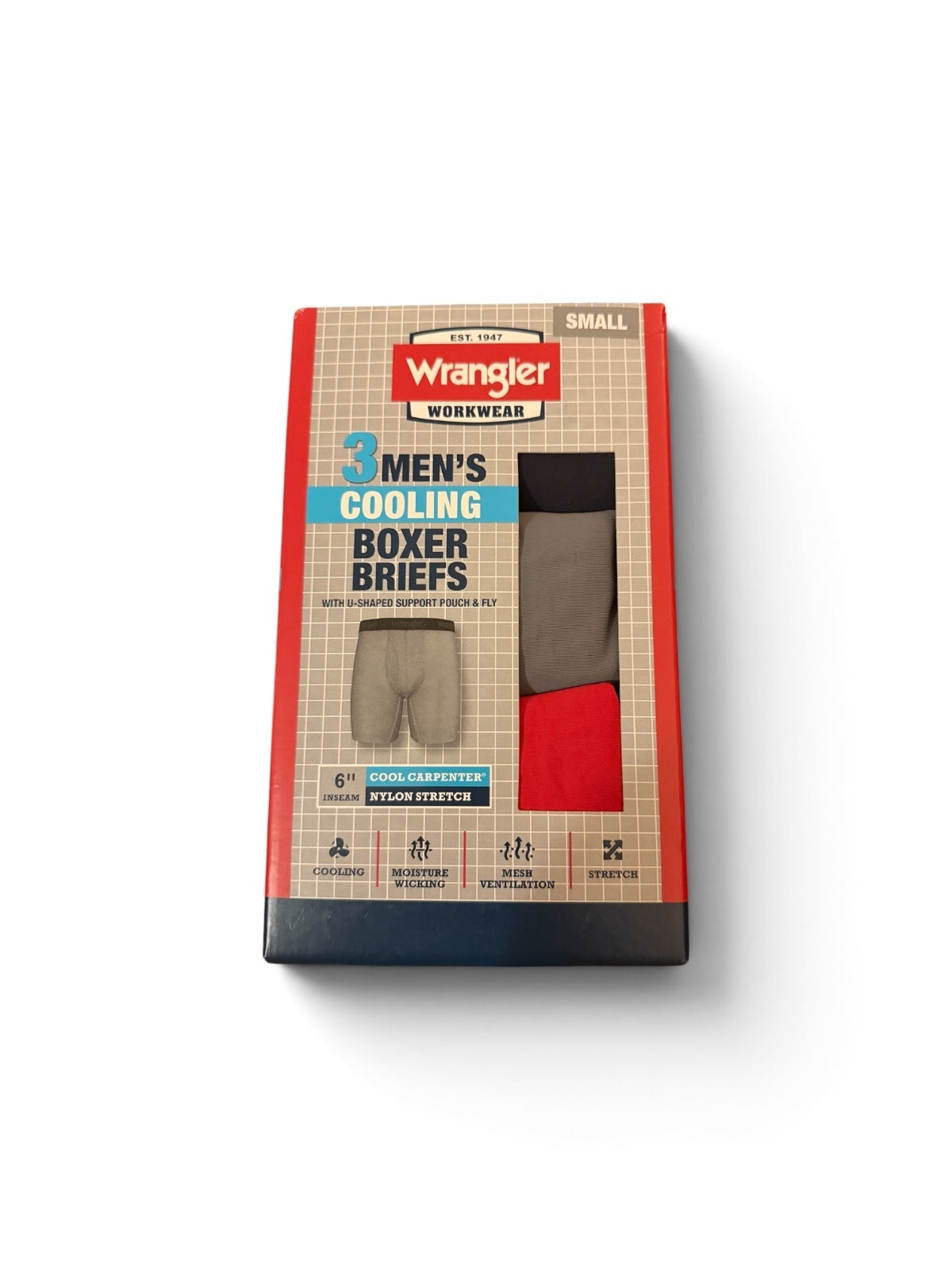 Wrangler Men's Cooling Boxer Briefs 3-Pack Small